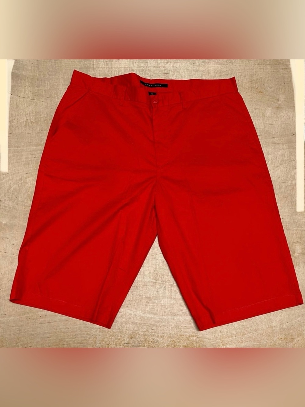 Sean John 100% Cotton Red Casual Twill Shorts Size 40